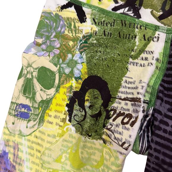 Niyama Sol Rare print newspaper sketches sz L yoga activewear yoga - Picture 7 of 9